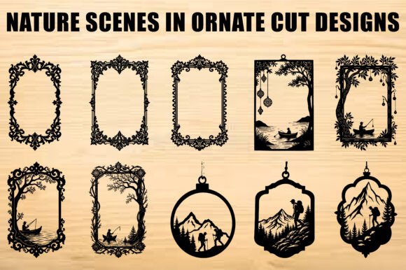 Black Ornate Nature SVG for Graphics