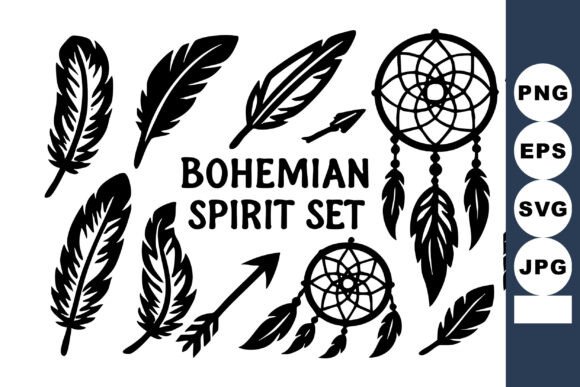 Bohemian Spirit Feather Arrow Graphics
