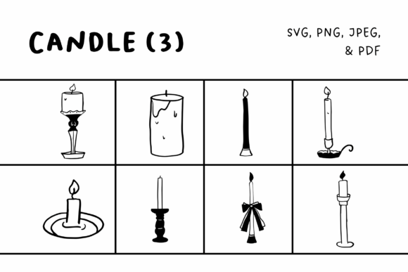 Candle Hand-Drawn Set 3: Cozy Graphics & Illustrations