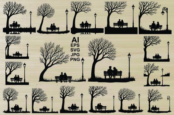 Couple Silhouette Bundle: Graphics and Illustrations