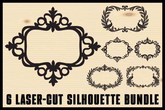 Elegant Laser Cut Frame Bundle: Graphics & Illustrations