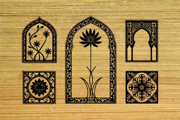Islamic Arch Window Frame Bundle: Graphics & Illustrations