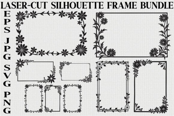Laser Cut Wedding Frame Designs: Graphics & Illustrations
