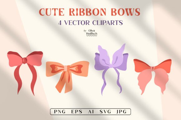 Retro Ribbon Bows: Graphics & Illustrations