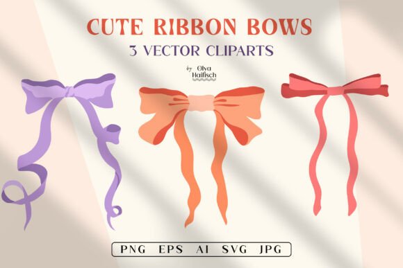 Review: Cute Ribbon Bows Vector Clipart Set for Embroidery