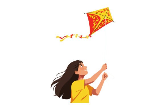 Review: Girl Flying Red and Yellow Diamond-shape Design