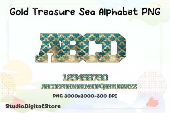Review: Gold Treasure Sea Alphabet PNG for Embroidery