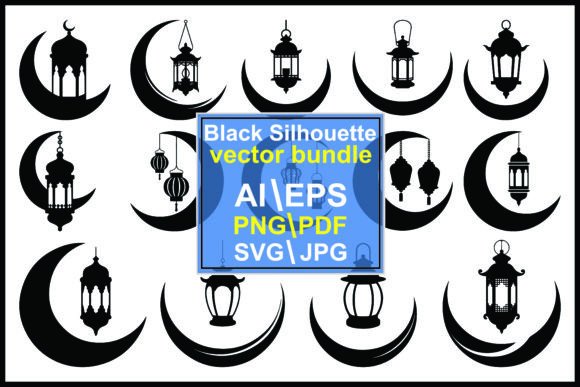 Review: Silhouette Crescent Moon Lantern Graphics & Illustrations