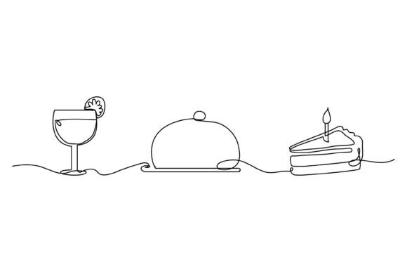 Reviewing Continuous Line Drinks and Cakes for Embroidery