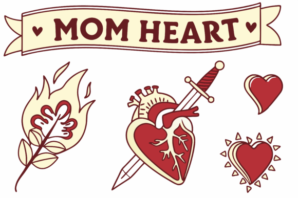 Tattoo-Style Heart Illustrations: Graphics Review