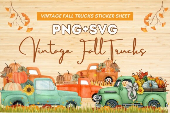 Vintage Fall Truck Clipart Bundle 4 PN Review