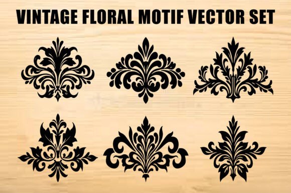 Vintage Ornamental Flower Vector Graphics